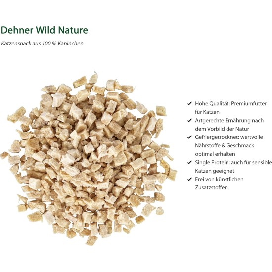 Dehner Wild Nature Premium Gluten Free / Sugar Free Cat Snack, Freeze Dried, Chicken, 6 x 20 g (120 g) Dehner Wild Nature Premium Gluten Free / Sugar Free Cat Snack, Freeze Dried, Chicken, 6 x 20 g (120 g)