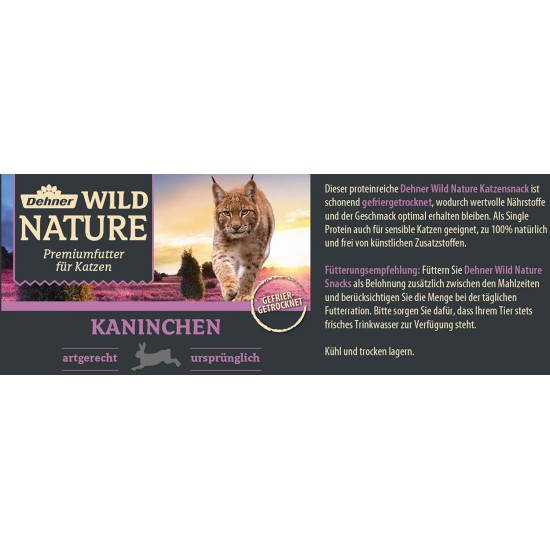 Dehner Wild Nature Premium Gluten Free / Sugar Free Cat Snack, Freeze Dried, Chicken, 6 x 20 g (120 g) Dehner Wild Nature Premium Gluten Free / Sugar Free Cat Snack, Freeze Dried, Chicken, 6 x 20 g (120 g)