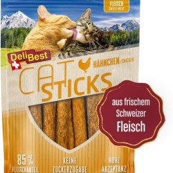 DeliBest Cat Sticks Made of 100% Swiss Chicken Meat, Cat Treats Grain-Free, Semi-Moist Treats in Stick Shape, Cat Snack without Artificial Additives, Suitable for Allergy Sufferers, 50 g DeliBest Cat Sticks Made of 100% Swiss Chicken Meat, Cat Treats Grain-Free, Semi-Moist Treats in Stick Shape, Cat Snack without Artificial Additives, Suitable for Allergy Sufferers, 50 g