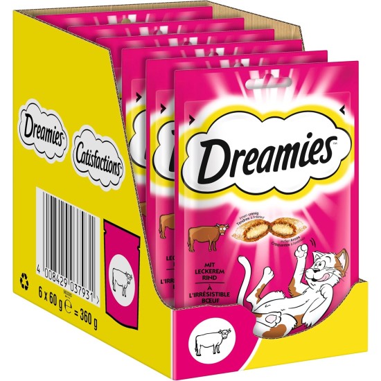 Dreamies Cat Snacks - Cat Treats with Crispy Texture and Creamy Filling, Various Flavours and Sizes Dreamies Cat Snacks - Cat Treats with Crispy Texture and Creamy Filling, Various Flavours and Sizes
