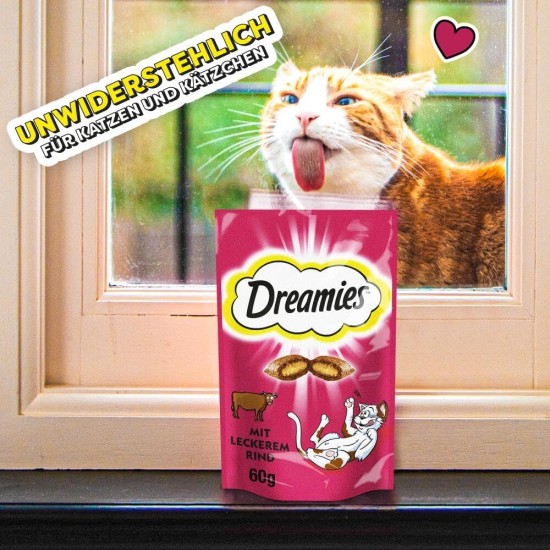 Dreamies Cat Snacks - Cat Treats with Crispy Texture and Creamy Filling, Various Flavours and Sizes Dreamies Cat Snacks - Cat Treats with Crispy Texture and Creamy Filling, Various Flavours and Sizes