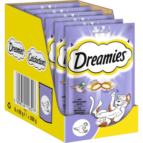 Dreamies Cat Snacks - Cat Treats with Crispy Texture and Creamy Filling, Various Flavours and Sizes Dreamies Cat Snacks - Cat Treats with Crispy Texture and Creamy Filling, Various Flavours and Sizes