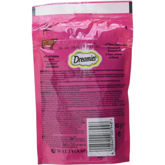 Dreamies Cat Snacks - Cat Treats with Crispy Texture and Creamy Filling, Various Flavours and Sizes Dreamies Cat Snacks - Cat Treats with Crispy Texture and Creamy Filling, Various Flavours and Sizes