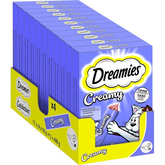 Dreamies Cat Treats Creamy Snacks with Chicken - Delicious Creamy Flavour - 44 Portion Bags (11 x 4 x 10 g) Dreamies Cat Treats Creamy Snacks with Chicken - Delicious Creamy Flavour - 44 Portion Bags (11 x 4 x 10 g)