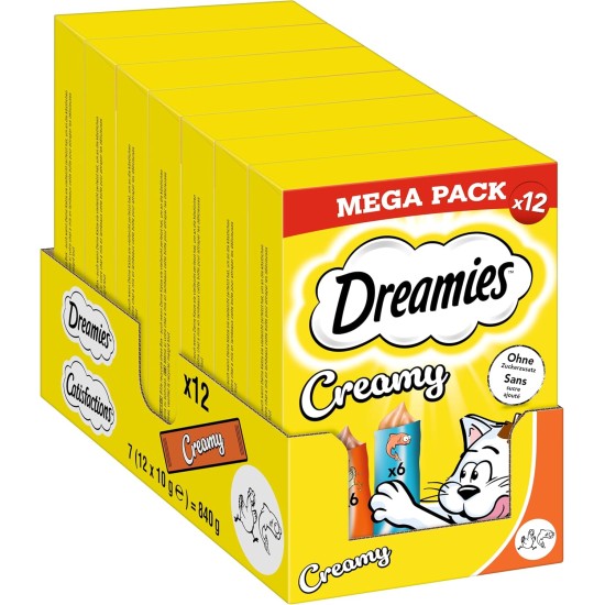 Dreamies Cat Treats Creamy Snacks with Chicken - Delicious Creamy Flavour - 44 Portion Bags (11 x 4 x 10 g) Dreamies Cat Treats Creamy Snacks with Chicken - Delicious Creamy Flavour - 44 Portion Bags (11 x 4 x 10 g)