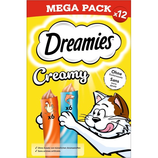 Dreamies Cat Treats Creamy Snacks with Chicken - Delicious Creamy Flavour - 44 Portion Bags (11 x 4 x 10 g) Dreamies Cat Treats Creamy Snacks with Chicken - Delicious Creamy Flavour - 44 Portion Bags (11 x 4 x 10 g)