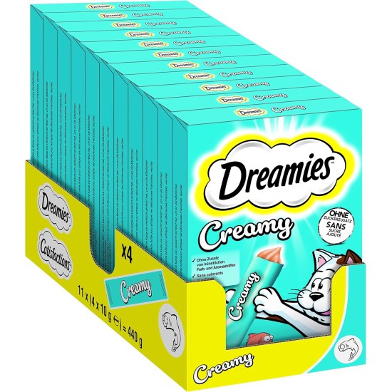 Dreamies Cat Treats Creamy Snacks with Chicken - Delicious Creamy Flavour - 44 Portion Bags (11 x 4 x 10 g) Dreamies Cat Treats Creamy Snacks with Chicken - Delicious Creamy Flavour - 44 Portion Bags (11 x 4 x 10 g)