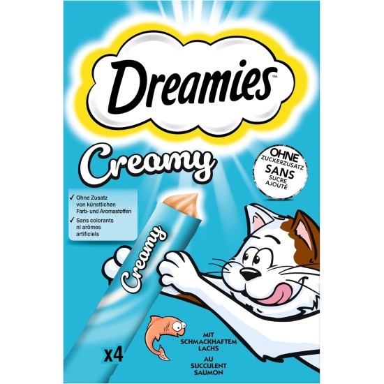 Dreamies Cat Treats Creamy Snacks with Chicken - Delicious Creamy Flavour - 44 Portion Bags (11 x 4 x 10 g) Dreamies Cat Treats Creamy Snacks with Chicken - Delicious Creamy Flavour - 44 Portion Bags (11 x 4 x 10 g)