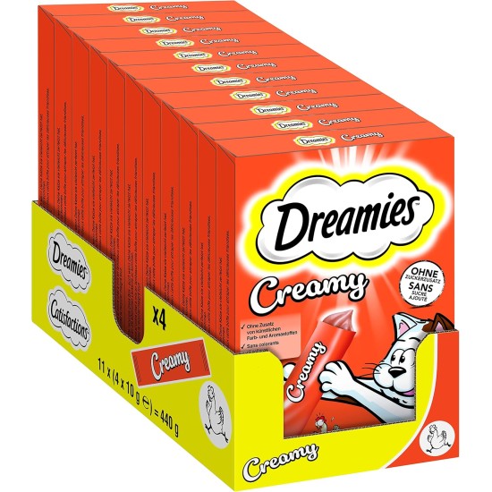 Dreamies Cat Treats Creamy Snacks with Chicken - Delicious Creamy Flavour - 44 Portion Bags (11 x 4 x 10 g) Dreamies Cat Treats Creamy Snacks with Chicken - Delicious Creamy Flavour - 44 Portion Bags (11 x 4 x 10 g)