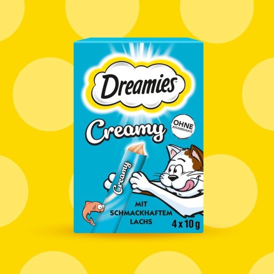 Dreamies Cat Treats Creamy Snacks with Chicken - Delicious Creamy Flavour - 44 Portion Bags (11 x 4 x 10 g) Dreamies Cat Treats Creamy Snacks with Chicken - Delicious Creamy Flavour - 44 Portion Bags (11 x 4 x 10 g)