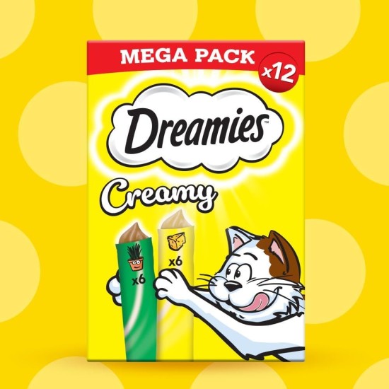 Dreamies Cat Treats Creamy Snacks with Chicken - Delicious Creamy Flavour - 44 Portion Bags (11 x 4 x 10 g) Dreamies Cat Treats Creamy Snacks with Chicken - Delicious Creamy Flavour - 44 Portion Bags (11 x 4 x 10 g)