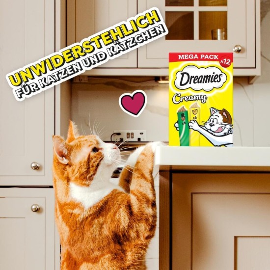 Dreamies Cat Treats Creamy Snacks with Chicken - Delicious Creamy Flavour - 44 Portion Bags (11 x 4 x 10 g) Dreamies Cat Treats Creamy Snacks with Chicken - Delicious Creamy Flavour - 44 Portion Bags (11 x 4 x 10 g)