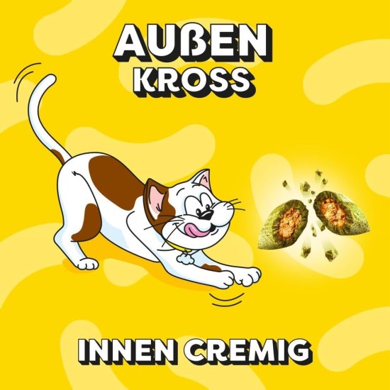 Dreamies Classic Cat Snacks with Salmon - Incredibly Crispy Bags with Delicate Filling - 2 x 350 g Dreamies Classic Cat Snacks with Salmon - Incredibly Crispy Bags with Delicate Filling - 2 x 350 g