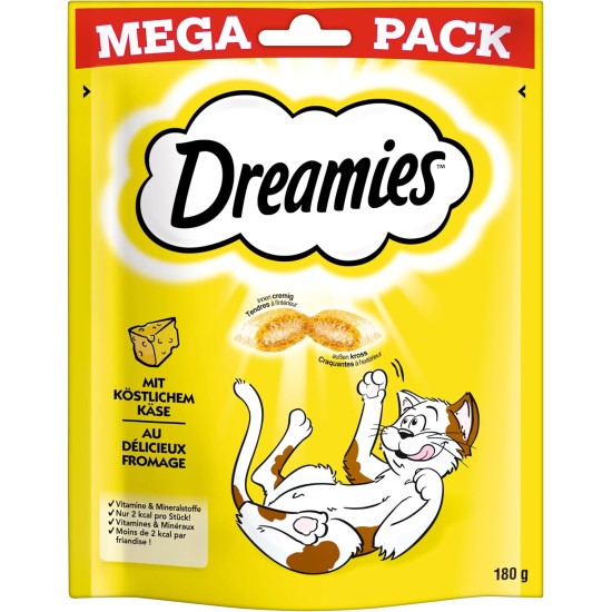 Dreamies Classic Cat Snacks with Salmon - Incredibly Crispy Bags with Delicate Filling - 2 x 350 g Dreamies Classic Cat Snacks with Salmon - Incredibly Crispy Bags with Delicate Filling - 2 x 350 g