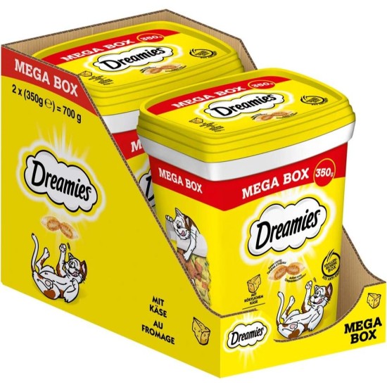 Dreamies Mix Cat Snacks with Cheese Flavour - Crispy Exterior & Creamy Inside - 2 x 350 g Dreamies Mix Cat Snacks with Cheese Flavour - Crispy Exterior & Creamy Inside - 2 x 350 g