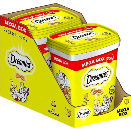 Dreamies Mix Cat Snacks with Cheese Flavour - Crispy Exterior & Creamy Inside - 2 x 350 g Dreamies Mix Cat Snacks with Cheese Flavour - Crispy Exterior & Creamy Inside - 2 x 350 g