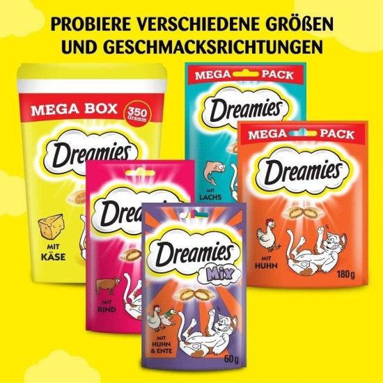 Dreamies Mix Cat Snacks with Cheese Flavour - Crispy Exterior & Creamy Inside - 2 x 350 g Dreamies Mix Cat Snacks with Cheese Flavour - Crispy Exterior & Creamy Inside - 2 x 350 g