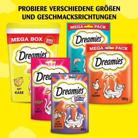 Dreamies Mix Cat Snacks with Cheese Flavour - Crispy Exterior & Creamy Inside - 2 x 350 g Dreamies Mix Cat Snacks with Cheese Flavour - Crispy Exterior & Creamy Inside - 2 x 350 g