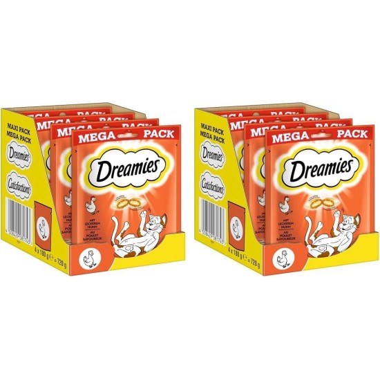 Dreamies Mix Cat Snacks with Chicken Flavour - Crispy Exterior & Creamy Inside - 2 x 350 g Dreamies Mix Cat Snacks with Chicken Flavour - Crispy Exterior & Creamy Inside - 2 x 350 g