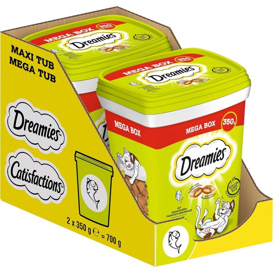 Dreamies Mix Cat Snacks with Chicken Flavour - Crispy Exterior & Creamy Inside - 2 x 350 g Dreamies Mix Cat Snacks with Chicken Flavour - Crispy Exterior & Creamy Inside - 2 x 350 g