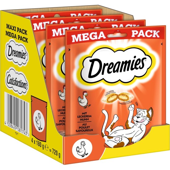 Dreamies Mix Cat Snacks with Chicken Flavour - Crispy Exterior & Creamy Inside - 2 x 350 g Dreamies Mix Cat Snacks with Chicken Flavour - Crispy Exterior & Creamy Inside - 2 x 350 g