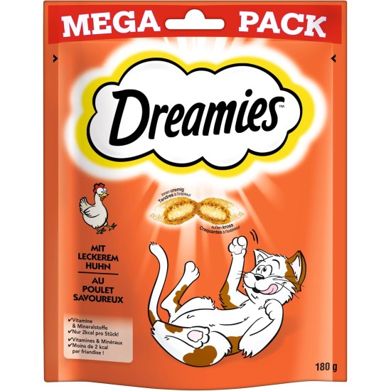 Dreamies Mix Cat Snacks with Chicken Flavour - Crispy Exterior & Creamy Inside - 2 x 350 g Dreamies Mix Cat Snacks with Chicken Flavour - Crispy Exterior & Creamy Inside - 2 x 350 g