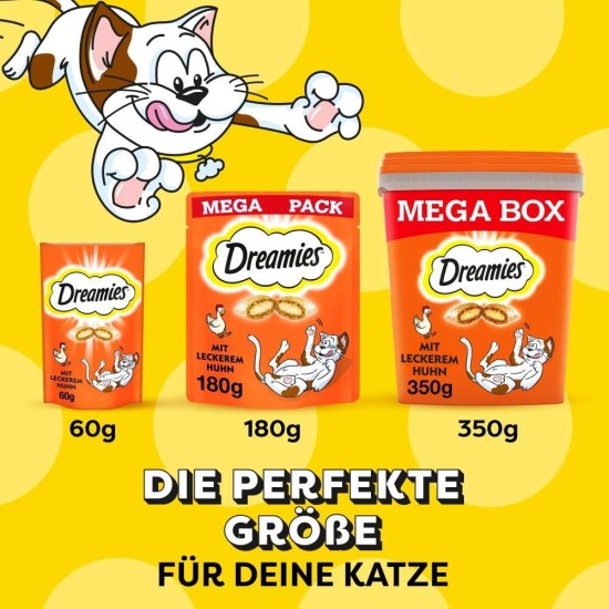 Dreamies Mix Cat Snacks with Chicken Flavour - Crispy Exterior & Creamy Inside - 2 x 350 g Dreamies Mix Cat Snacks with Chicken Flavour - Crispy Exterior & Creamy Inside - 2 x 350 g