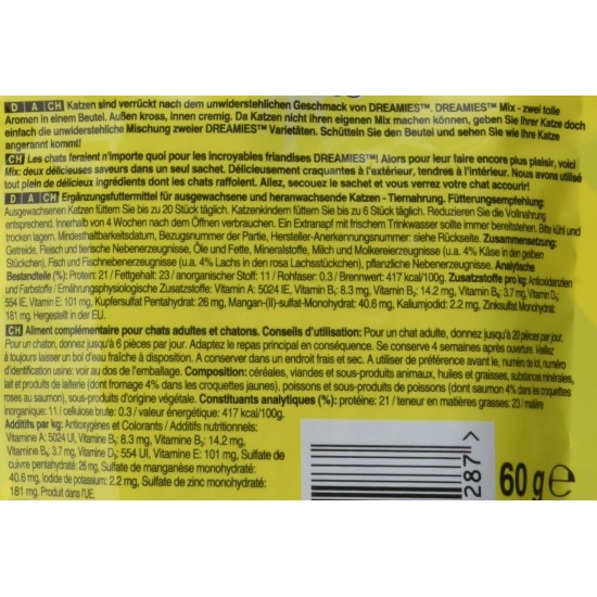 Dreamies mix with chicken & duck 6 x 60g Dreamies mix with chicken & duck 6 x 60g