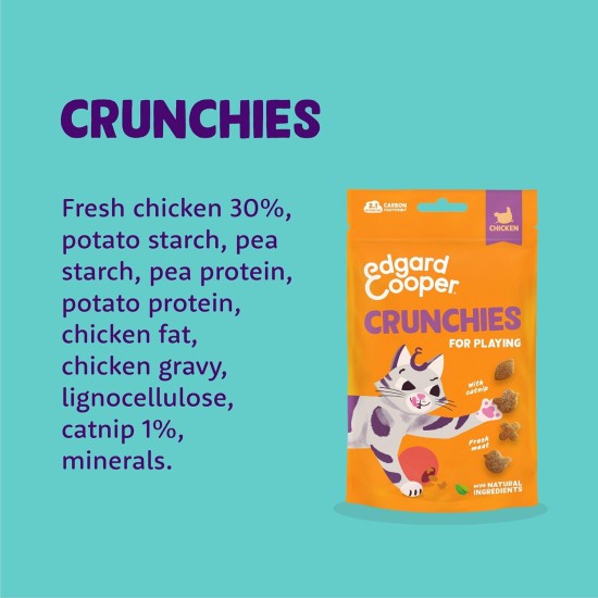 Edgard Cooper Natural Cat Snacks, Pillows with Salmon (1 x 60g Bag), Packed with Fresh Meat, Grain Free, Less Than 2 Kcal Per Snack, Natural Ingredients & No Added Sugar. Edgard Cooper Natural Cat Snacks, Pillows with Salmon (1 x 60g Bag), Packed with Fresh Meat, Grain Free, Less Than 2 Kcal Per Snack, Natural Ingredients & No Added Sugar.