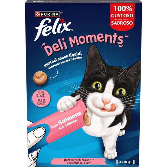 FELIX Deli Moments Adult Cat Snack with Salmon 44 Packs of 10g FELIX Deli Moments Adult Cat Snack with Salmon 44 Packs of 10g