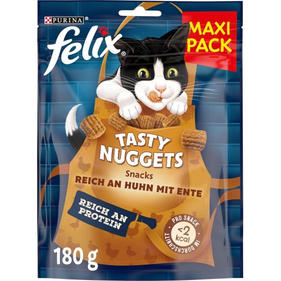 FELIX Tasty Nuggets Cat Snack with Chicken and Duck, Pack of 6 (6 x 180 g) FELIX Tasty Nuggets Cat Snack with Chicken and Duck, Pack of 6 (6 x 180 g)