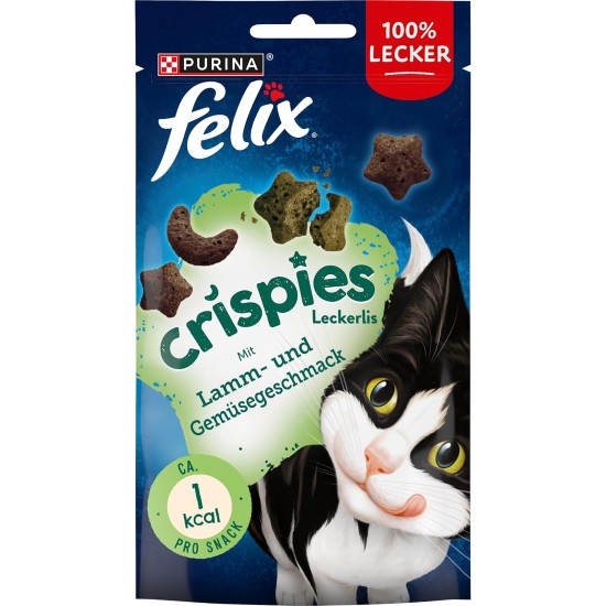Felix Crispies cat treats with proteins, vitamins and Omega 6 fatty acids, pack of 8 (8 x 45 g), Beef and Chicken flavour Felix Crispies cat treats with proteins, vitamins and Omega 6 fatty acids, pack of 8 (8 x 45 g), Beef and Chicken flavour