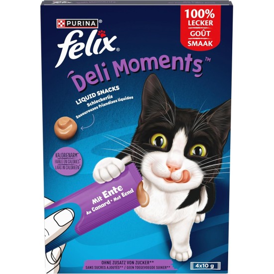 Felix Deli Moments Creamy Cat Snack with Duck, Pack of 44 (44 x 10 g) Felix Deli Moments Creamy Cat Snack with Duck, Pack of 44 (44 x 10 g)
