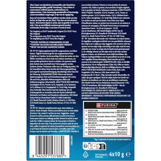 Felix Deli Moments Creamy Cat Snack with Salmon, Pack of 44 (44 x 10 g) Felix Deli Moments Creamy Cat Snack with Salmon, Pack of 44 (44 x 10 g)