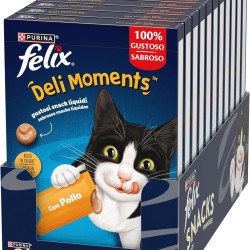 Felix Deli Moments Liquid Snacks for Adults Cats with Chicken 44 Packs of 10g Felix Deli Moments Liquid Snacks for Adults Cats with Chicken 44 Packs of 10g