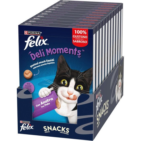 Felix Deli Moments Liquid Snacks for Adults Cats with Chicken 44 Packs of 10g Felix Deli Moments Liquid Snacks for Adults Cats with Chicken 44 Packs of 10g