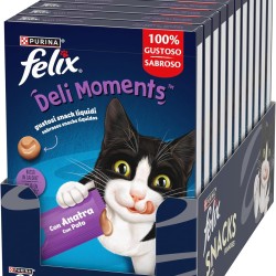 Felix Deli Moments Liquid Snacks for Adults Cats with Duck 44 Packs of 10g Felix Deli Moments Liquid Snacks for Adults Cats with Duck 44 Packs of 10g