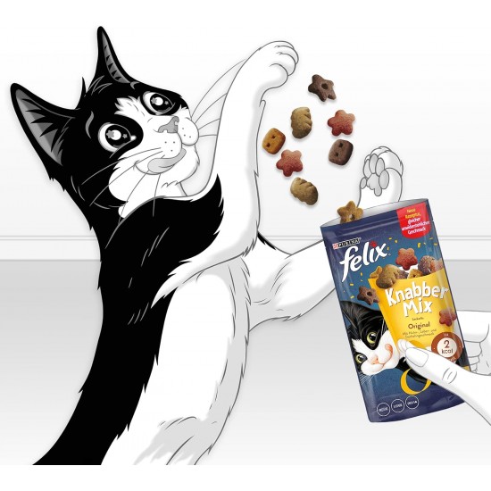 Felix Knabber Mix Original and Strandspaß (Beach Fun) Cat Snack with Various Varieties, Mixtray 2 x (8 x 60 g) Felix Knabber Mix Original and Strandspaß (Beach Fun) Cat Snack with Various Varieties, Mixtray 2 x (8 x 60 g)