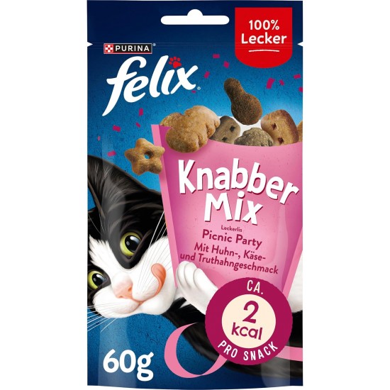 Felix Knabber Mix Original and Strandspaß (Beach Fun) Cat Snack with Various Varieties, Mixtray 2 x (8 x 60 g) Felix Knabber Mix Original and Strandspaß (Beach Fun) Cat Snack with Various Varieties, Mixtray 2 x (8 x 60 g)