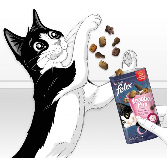 Felix Knabber Mix Original and Strandspaß (Beach Fun) Cat Snack with Various Varieties, Mixtray 2 x (8 x 60 g) Felix Knabber Mix Original and Strandspaß (Beach Fun) Cat Snack with Various Varieties, Mixtray 2 x (8 x 60 g)