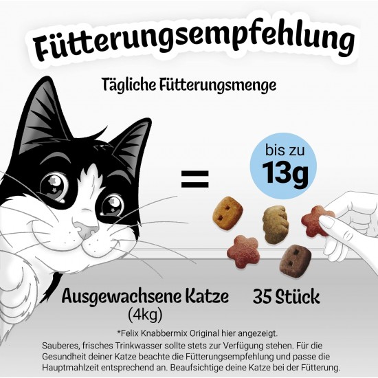 Felix Knabber Mix Original and Strandspaß (Beach Fun) Cat Snack with Various Varieties, Mixtray 2 x (8 x 60 g) Felix Knabber Mix Original and Strandspaß (Beach Fun) Cat Snack with Various Varieties, Mixtray 2 x (8 x 60 g)