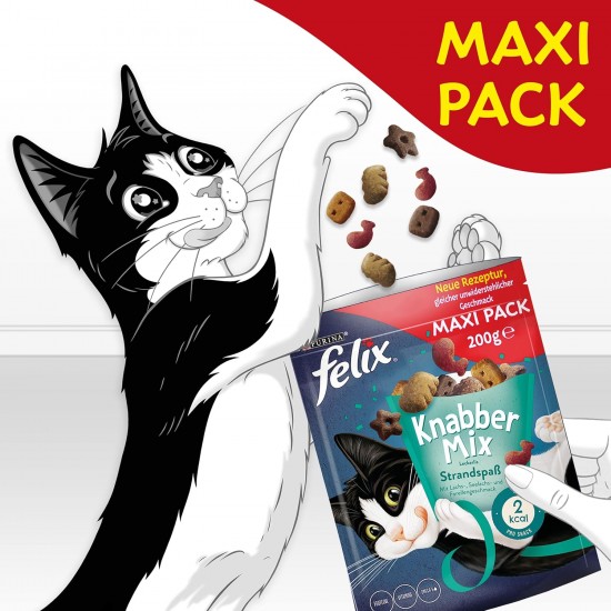 Felix Knabber Mix Original and Strandspaß (Beach Fun) Cat Snack with Various Varieties, Mixtray 2 x (8 x 60 g) Felix Knabber Mix Original and Strandspaß (Beach Fun) Cat Snack with Various Varieties, Mixtray 2 x (8 x 60 g)