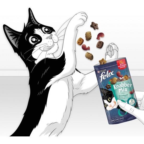 Felix Knabber Mix Original and Strandspaß (Beach Fun) Cat Snack with Various Varieties, Mixtray 2 x (8 x 60 g) Felix Knabber Mix Original and Strandspaß (Beach Fun) Cat Snack with Various Varieties, Mixtray 2 x (8 x 60 g)