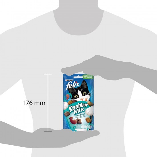 Felix Knabber Mix Original and Strandspaß (Beach Fun) Cat Snack with Various Varieties, Mixtray 2 x (8 x 60 g) Felix Knabber Mix Original and Strandspaß (Beach Fun) Cat Snack with Various Varieties, Mixtray 2 x (8 x 60 g)