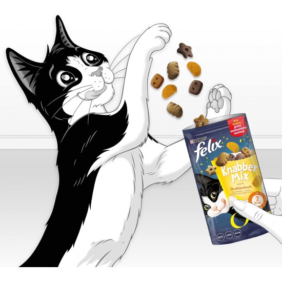 Felix Knabber Mix Original and Strandspaß (Beach Fun) Cat Snack with Various Varieties, Mixtray 2 x (8 x 60 g) Felix Knabber Mix Original and Strandspaß (Beach Fun) Cat Snack with Various Varieties, Mixtray 2 x (8 x 60 g)