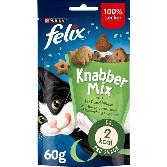 Felix Knabber Mix Original and Strandspaß (Beach Fun) Cat Snack with Various Varieties, Mixtray 2 x (8 x 60 g) Felix Knabber Mix Original and Strandspaß (Beach Fun) Cat Snack with Various Varieties, Mixtray 2 x (8 x 60 g)