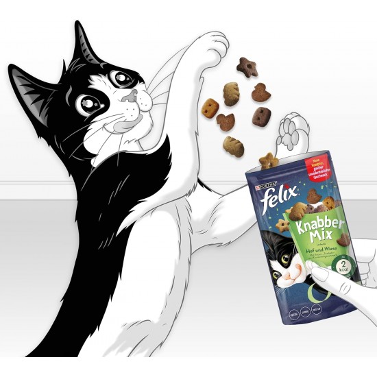 Felix Knabber Mix Original and Strandspaß (Beach Fun) Cat Snack with Various Varieties, Mixtray 2 x (8 x 60 g) Felix Knabber Mix Original and Strandspaß (Beach Fun) Cat Snack with Various Varieties, Mixtray 2 x (8 x 60 g)