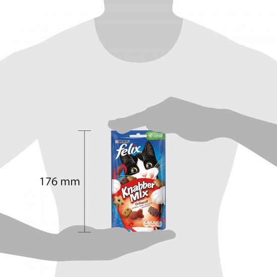 Felix Knabber Mix Original and Strandspaß (Beach Fun) Cat Snack with Various Varieties, Mixtray 2 x (8 x 60 g) Felix Knabber Mix Original and Strandspaß (Beach Fun) Cat Snack with Various Varieties, Mixtray 2 x (8 x 60 g)