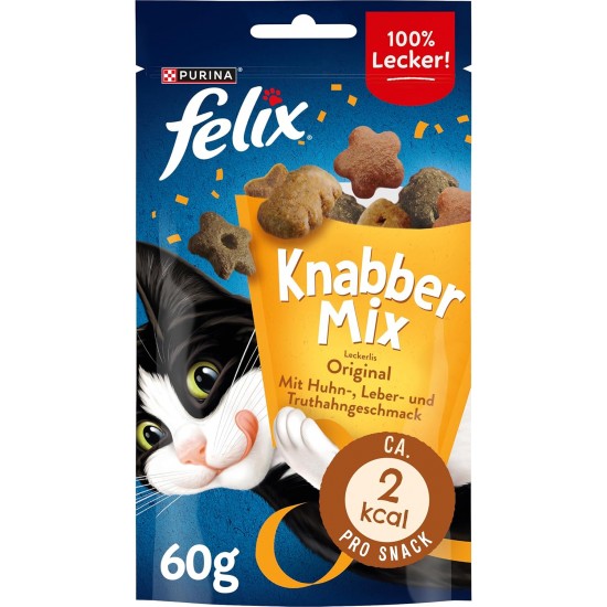 Felix Knabber Mix Original and Strandspaß (Beach Fun) Cat Snack with Various Varieties, Mixtray 2 x (8 x 60 g) Felix Knabber Mix Original and Strandspaß (Beach Fun) Cat Snack with Various Varieties, Mixtray 2 x (8 x 60 g)