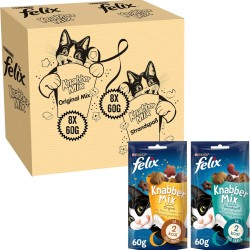 Felix Knabber Mix Original and Strandspaß (Beach Fun) Cat Snack with Various Varieties, Mixtray 2 x (8 x 60 g) Felix Knabber Mix Original and Strandspaß (Beach Fun) Cat Snack with Various Varieties, Mixtray 2 x (8 x 60 g)